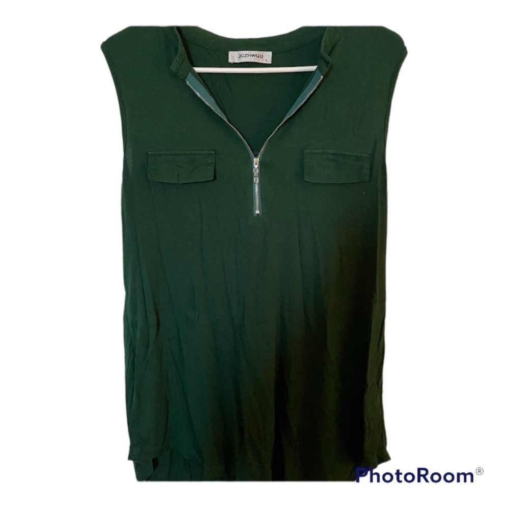 JCZHWQU Women's 1/2 Zip Up Tank Top with Pockets